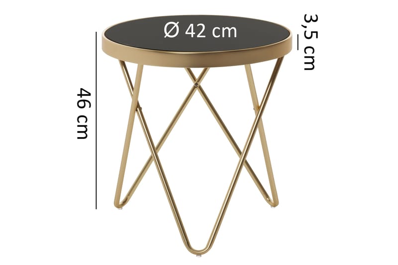 Reineck sidebord 42 cm - Guld - Møbler - Borde - Aflastningsbord - Bakkebord & små borde