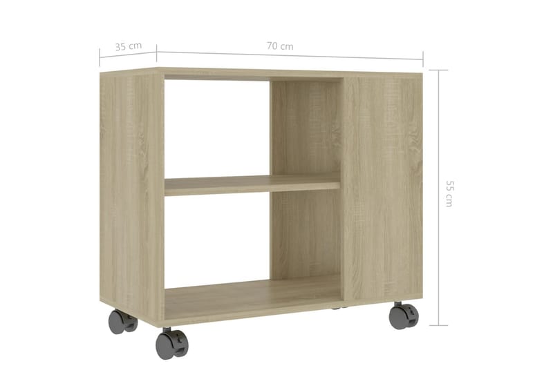 Sidebord 70x35x55 cm Spånplade Sonoma-Eg - Brun - Møbler - Borde - Aflastningsbord - Bakkebord & små borde