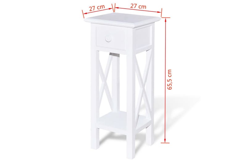 Sidebord Med Skuffe Hvid - Hvid - Møbler - Borde - Aflastningsbord - Bakkebord & små borde