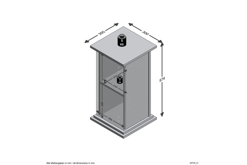 Wardyn Sidebord 30 cm - Brun - Møbler - Borde - Aflastningsbord - Bakkebord & små borde