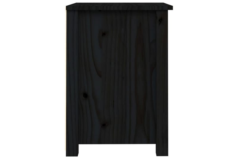 beBasic sengebord 40x35x49 cm massivt fyrretræ sort - Sort - Sengebord