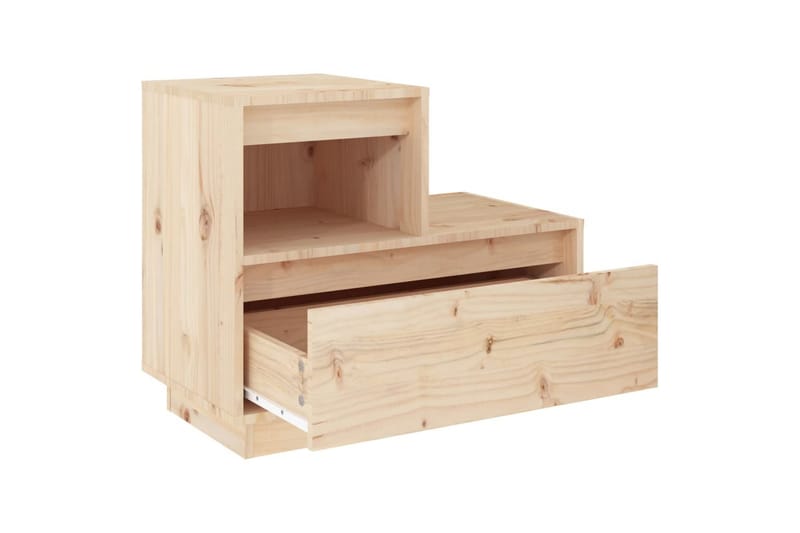 beBasic sengebord 60x34x51 cm massivt fyrretræ - Brun - Møbler - Borde - Aflastningsbord - Sengebord