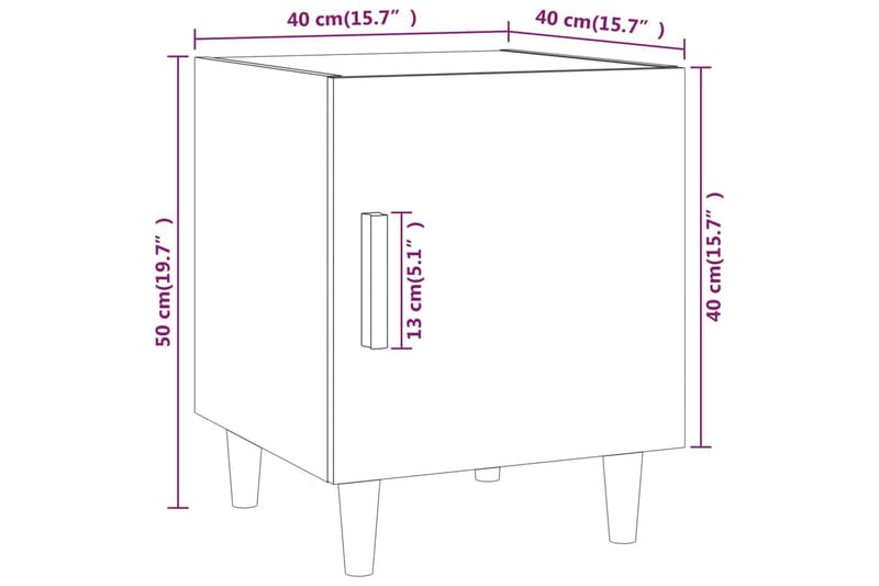 beBasic sengebord konstrueret træ betongrå - GrÃ¥ - Møbler - Borde - Aflastningsbord - Sengebord