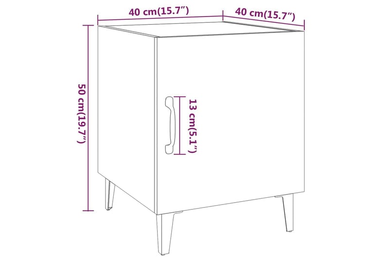 beBasic sengebord konstrueret træ hvid - Hvid - Møbler - Borde - Aflastningsbord - Sengebord