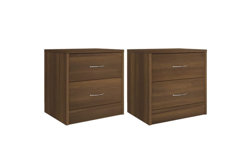 beBasic sengeborde 2 stk. 40x30x40 cm konstrueret træ brun egetræ - Brun - Møbler - Borde - Aflastningsbord - Sengebord