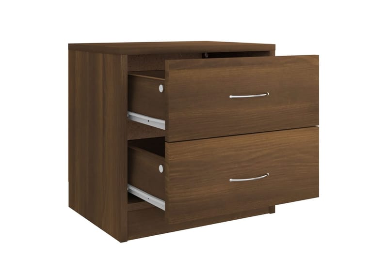 beBasic sengeborde 2 stk. 40x30x40 cm konstrueret træ brun egetræ - Brun - Møbler - Borde - Aflastningsbord - Sengebord