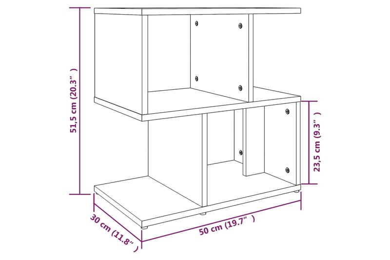 beBasic sengeborde 2 stk. 50x30x51,5 cm konstrueret træ grå sonoma-eg - GrÃ¥ - Møbler - Borde - Aflastningsbord - Sengebord