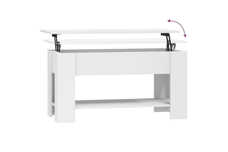 beBasic sofabord 101x49x52 cm konstrueret træ hvid - Hvid - Møbler - Borde - Aflastningsbord - Lampebord