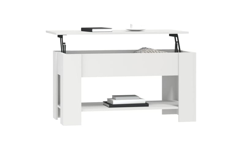 beBasic sofabord 101x49x52 cm konstrueret træ hvid - Hvid - Møbler - Borde - Aflastningsbord - Lampebord