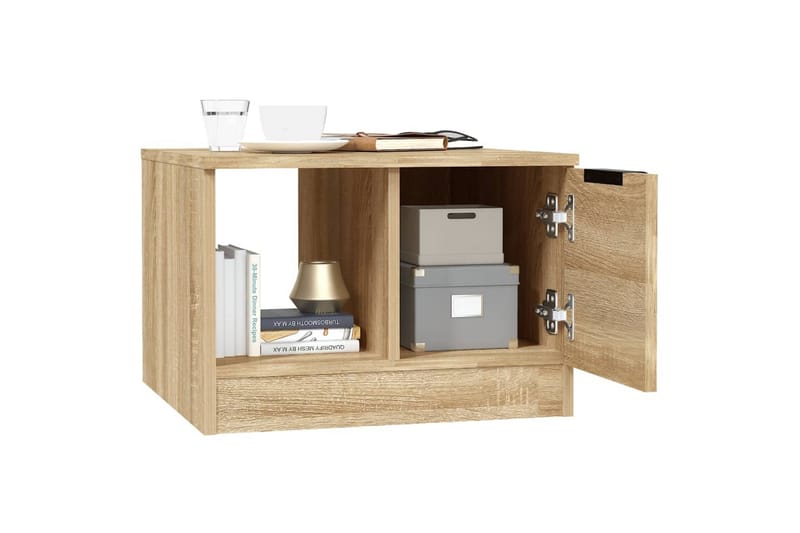 beBasic sofabord 50x50x36 cm konstrueret træ sonoma-eg - Brun - Møbler - Borde - Aflastningsbord - Lampebord