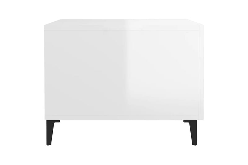 beBasic sofabord med metalben 50x50x40 cm hvid højglans - Hvid - Møbler - Borde - Aflastningsbord - Lampebord