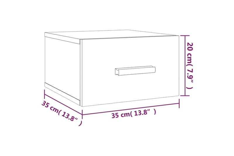 beBasic væghængt sengebord 35x35x20 cm betongrå - GrÃ¥ - Møbler - Borde - Aflastningsbord - Sengebord