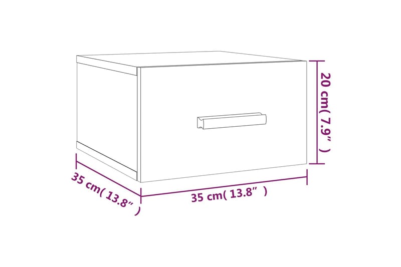 beBasic væghængt sengebord 35x35x20 cm brun egetræsfarve - Brun - Møbler - Borde - Aflastningsbord - Sengebord