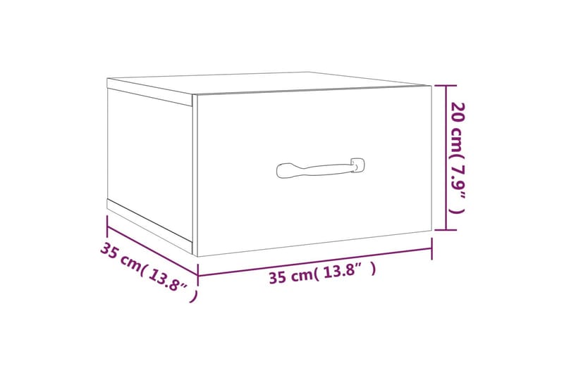 beBasic væghængt sengebord 35x35x20 cm grå sonoma-eg - GrÃ¥ - Møbler - Borde - Aflastningsbord - Sengebord