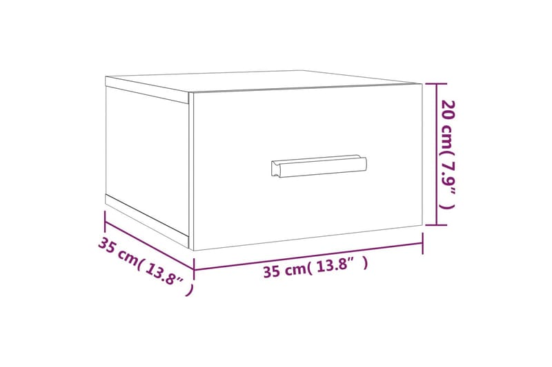 beBasic væghængt sengebord 35x35x20 cm sonoma-eg - Brun - Møbler - Borde - Aflastningsbord - Sengebord