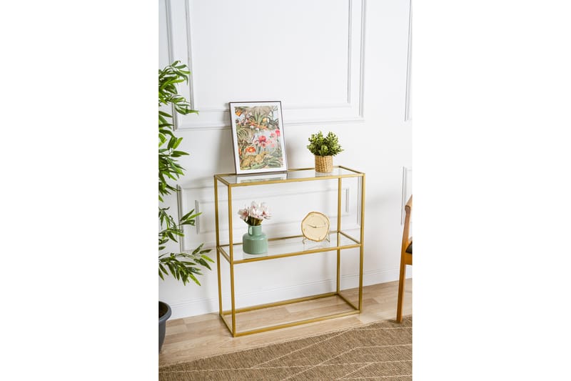 Berra Sidebord 80 cm - Guld - Møbler - Borde - Aflastningsbord - Lampebord