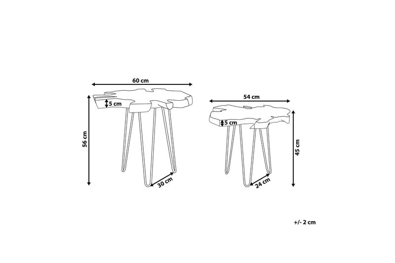 Camrose Sidebord 2 St 60 | 60 cm - Brun - Møbler - Borde - Aflastningsbord