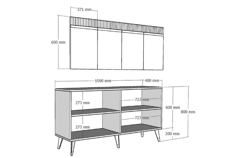 Defneia Konsolbord 150 cm - Antracit/Guld - Møbler - Borde - Aflastningsbord - Entrébord