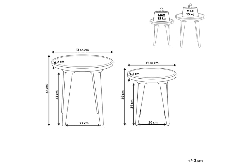 Dyton Sætbord 45 cm - Grøn - Møbler - Borde - Aflastningsbord - Indskudsborde