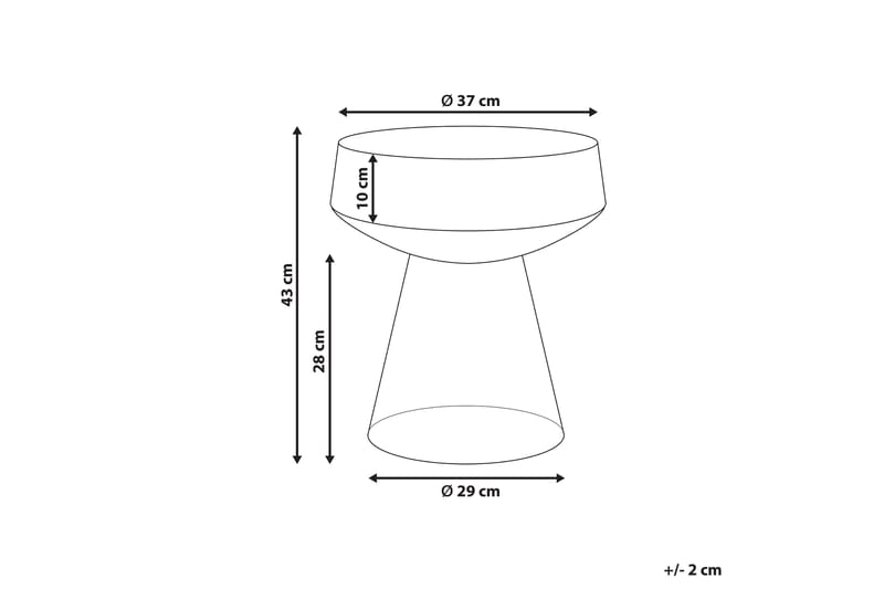 Dytto Sidebord 37 cm - Grå - Møbler - Borde - Aflastningsbord - Lampebord