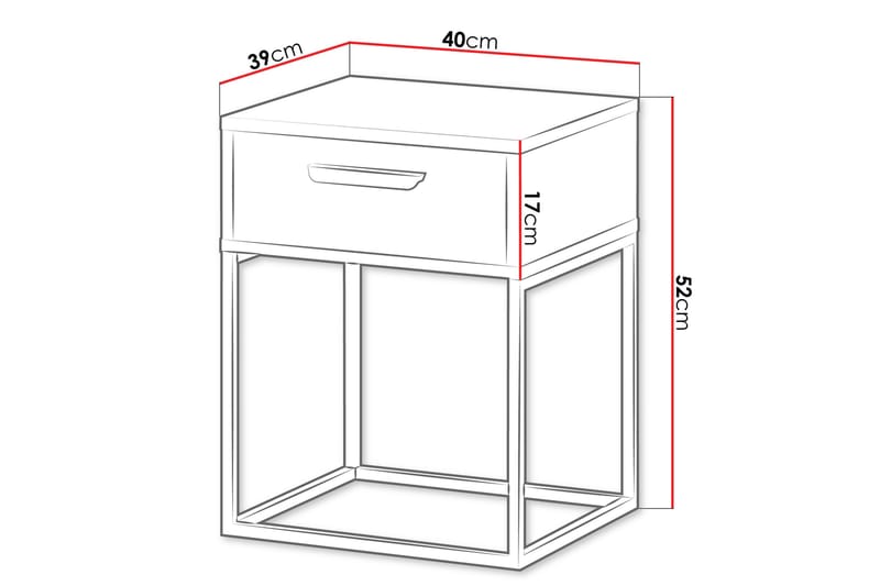 Elliott Natbord 40 cm - Hvid - Møbler - Borde - Aflastningsbord - Sengebord