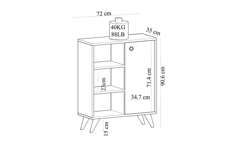 Bonilla Konsolbord 72 cm - Hvid - Møbler - Borde - Aflastningsbord - Entrébord