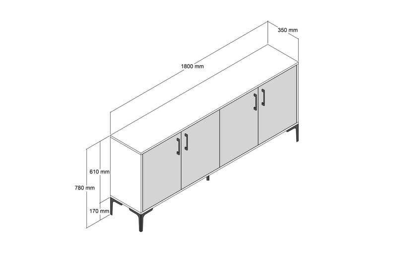 Levents Konsolbord 180 cm - Hvid - Møbler - Borde - Aflastningsbord - Entrébord