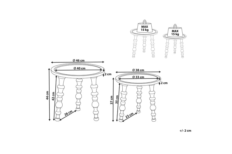 Feeney Sidebord 46 cm - Mørkt træ - Møbler - Borde - Aflastningsbord - Lampebord