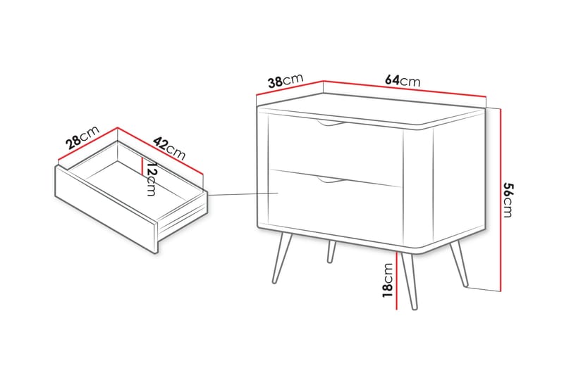 Forba Natbord 64 cm - Beige - Møbler - Borde - Aflastningsbord - Sengebord