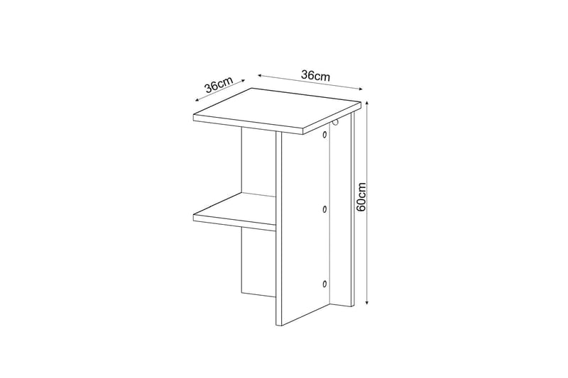 Gwyneth Natbord 36 cm - Hvid - Møbler - Borde - Aflastningsbord - Sengebord