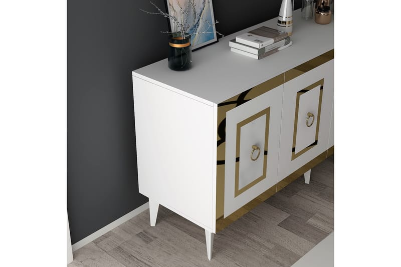 Harlen Konsolbord 150 cm - Hvid/Guld - Møbler - Borde - Aflastningsbord - Entrébord