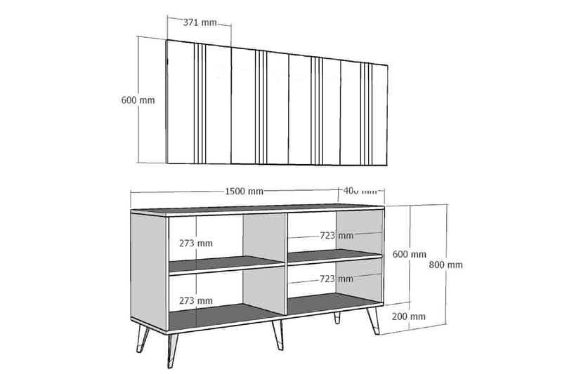 Harsum Konsolbord 150 cm - Antracit/Guld - Møbler - Borde - Aflastningsbord - Entrébord