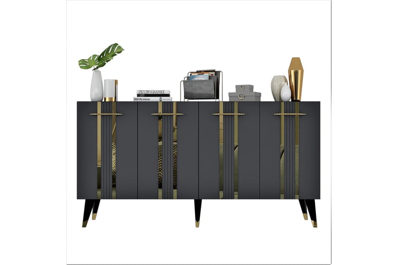 Harsum Konsolbord 150 cm - Antracit/Guld - Møbler - Borde - Aflastningsbord - Entrébord