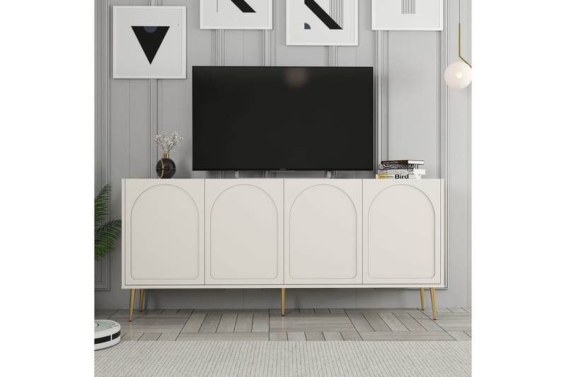 Hazim Konsolbord 180 cm - Creme/Guld - Møbler - Borde - Aflastningsbord - Entrébord