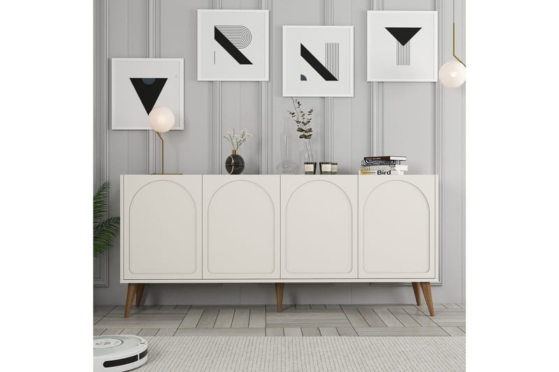 Hazim Konsolbord 180 cm - Creme/Valnød - Møbler - Borde - Aflastningsbord - Entrébord