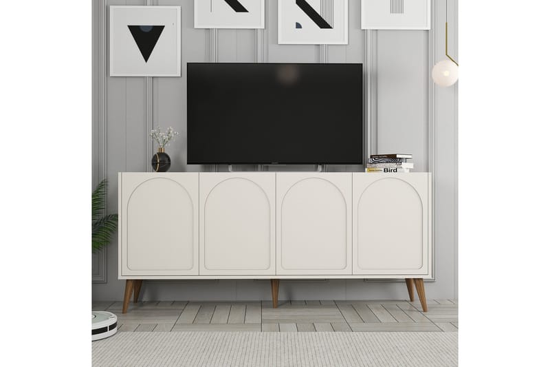 Hazim Konsolbord 180 cm - Creme/Valnød - Møbler - Borde - Aflastningsbord - Entrébord