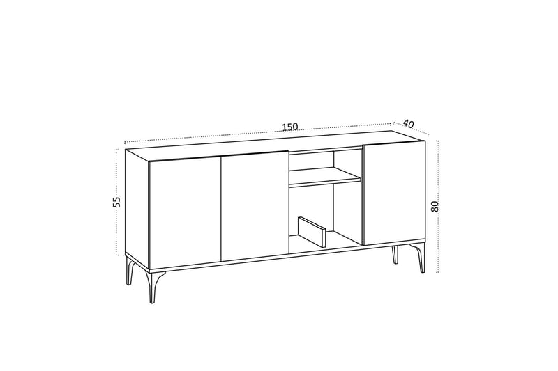 Heshel Konsolbord 150 cm - Hvid/Guld - Møbler - Borde - Aflastningsbord - Entrébord