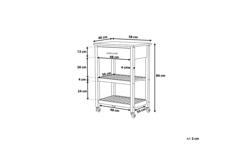 Hiuma Serveringsplade 58 cm - Hvid - Møbler - Borde - Aflastningsbord