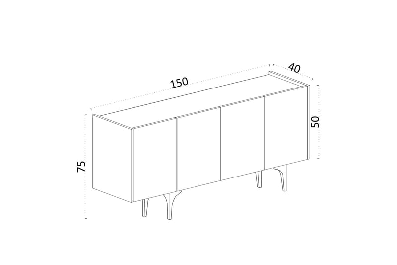 Honor Konsolbord 150 cm - Hvid/Guld - Møbler - Borde - Aflastningsbord - Entrébord