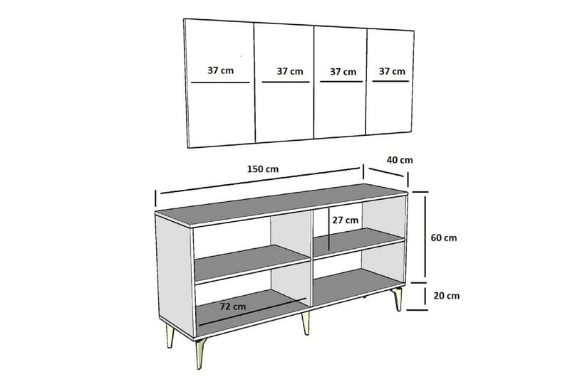 Horatio Konsolbord 150 cm - Antracit - Møbler - Borde - Aflastningsbord - Entrébord