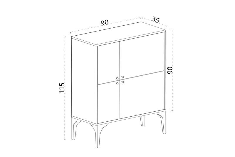 Hughes Konsolbord 90 cm - Hvid/Guld - Møbler - Borde - Aflastningsbord - Entrébord