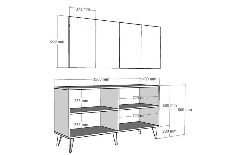 Isil Konsolbord 150 cm - Antracit/Guld - Møbler - Borde - Aflastningsbord - Entrébord