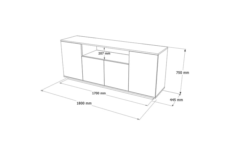 Jaivind Konsolbord 180 cm - Brun/Antracit - Møbler - Borde - Aflastningsbord - Entrébord