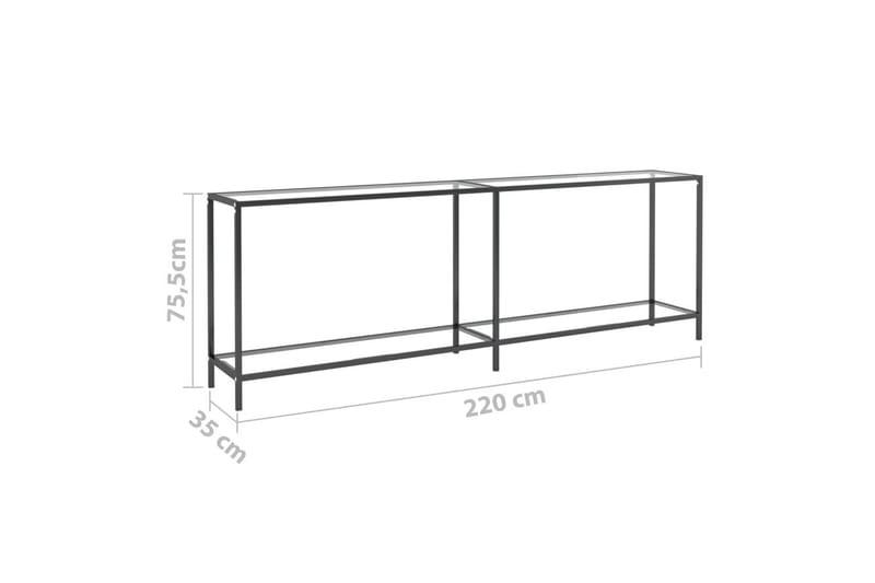 konsolbord 220x35x75,5 cm hærdet glas transparent - gennemsigtig - Møbler - Borde - Aflastningsbord - Konsolbord & sidebord