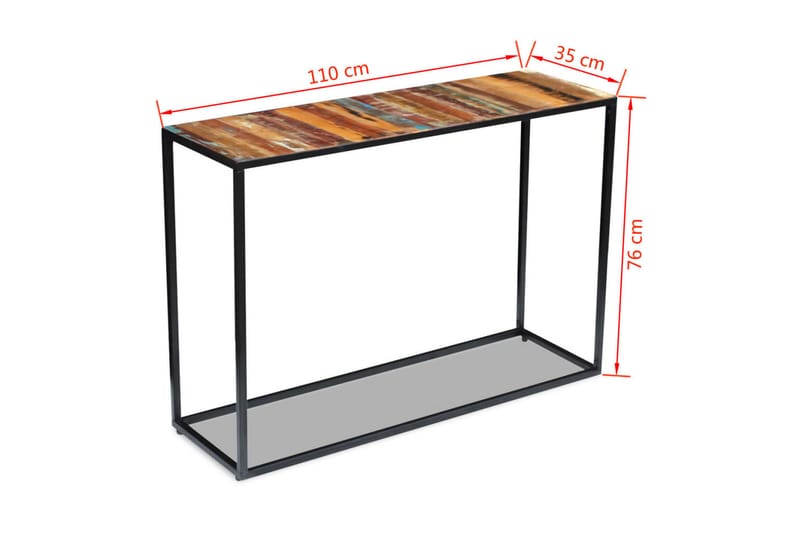 Aflastningsbord I Massivt Genbrugstræ 110X35X76 Cm - Flerfarvet - Møbler - Borde - Aflastningsbord - Konsolbord & sidebord