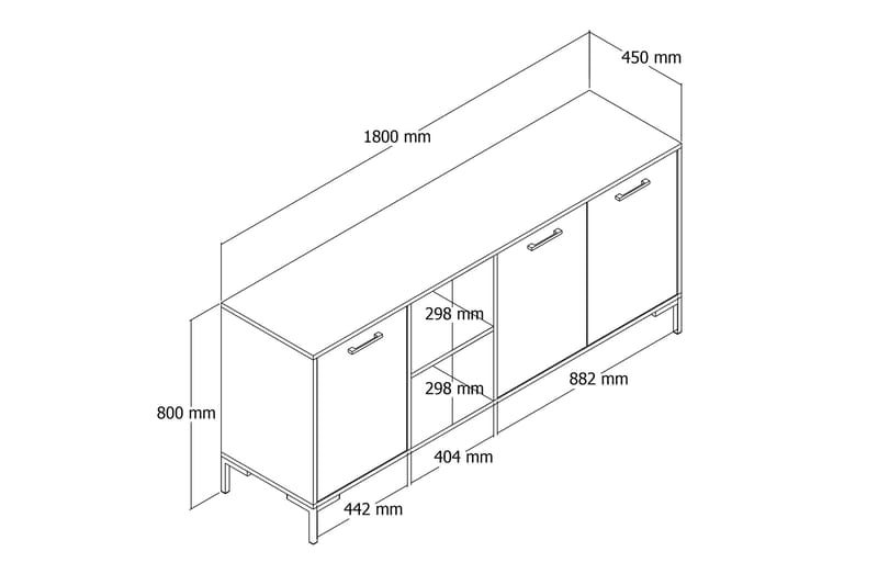 Andifli Konsolbord 180x80 cm - Brun - Møbler - Borde - Aflastningsbord - Konsolbord & sidebord