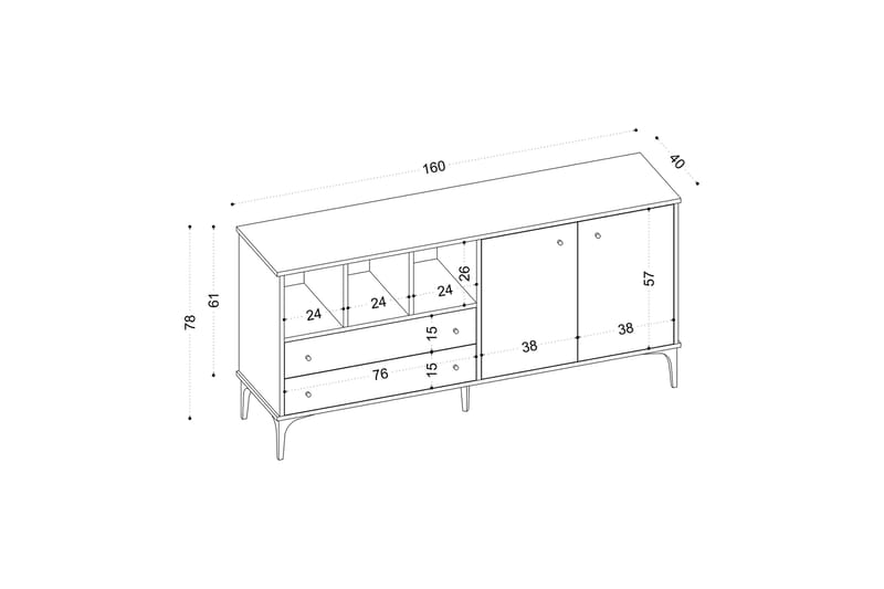 Arnecques Konsolbord 160 cm - Natur - Møbler - Borde - Aflastningsbord - Konsolbord & sidebord