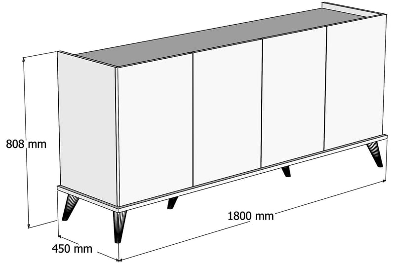 Challur Konsolbord 180 cm - Hvid - Møbler - Borde - Aflastningsbord - Konsolbord & sidebord