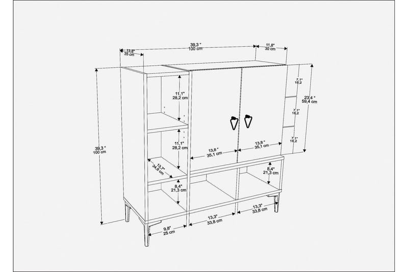 Desgrar Konsolbord 100x100 cm - Brun - Møbler - Borde - Aflastningsbord - Konsolbord & sidebord