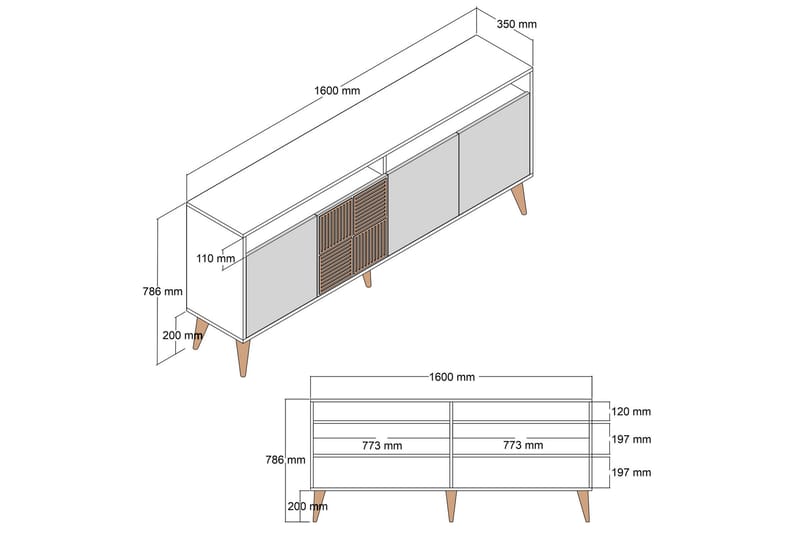 Desgrar Konsolbord 160x78 cm - Brun - Møbler - Borde - Aflastningsbord - Konsolbord & sidebord